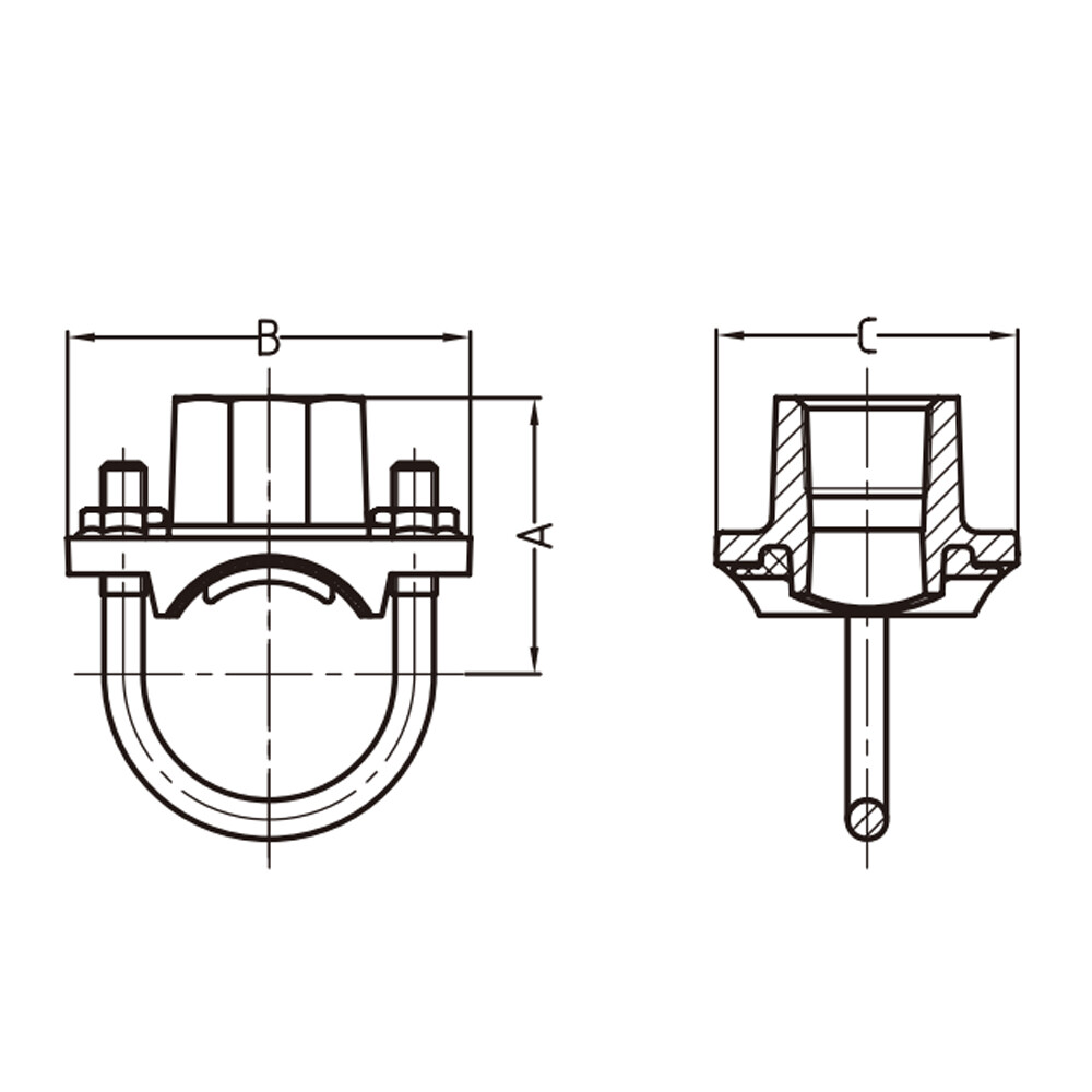 Te mecánica con pernos en U XGQT3L