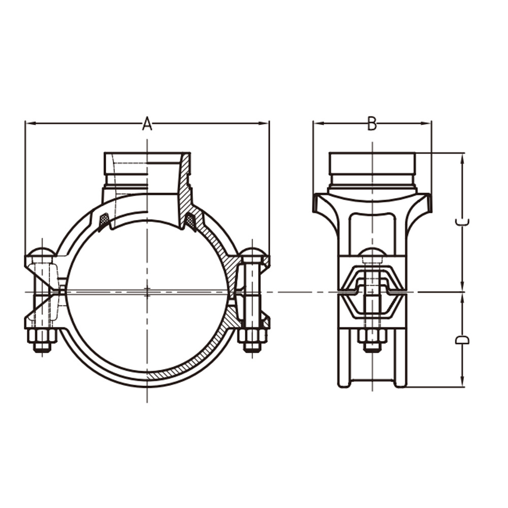 Te mecánica de salida ranurada XGQT3