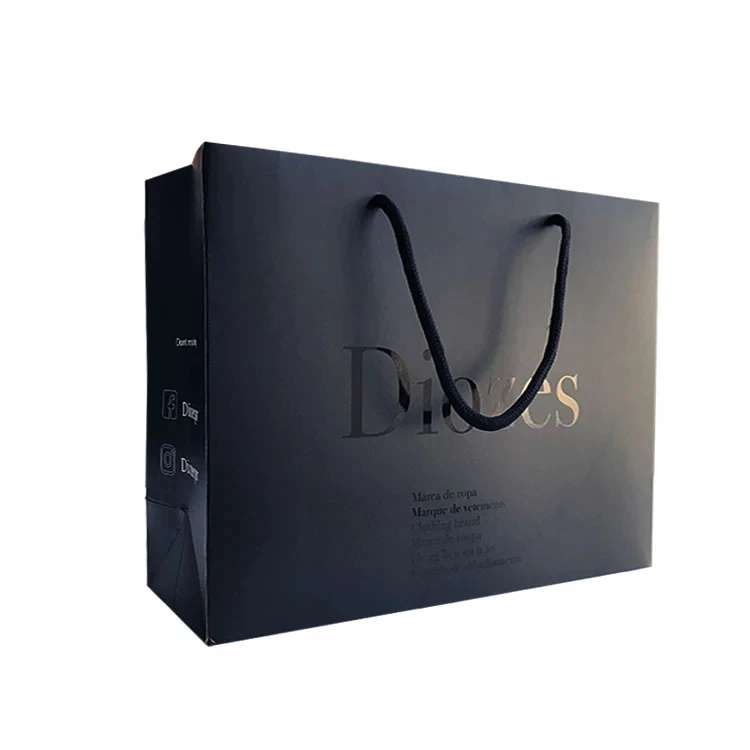 Luxury Boutique Gift Packaging Black Paper Bags