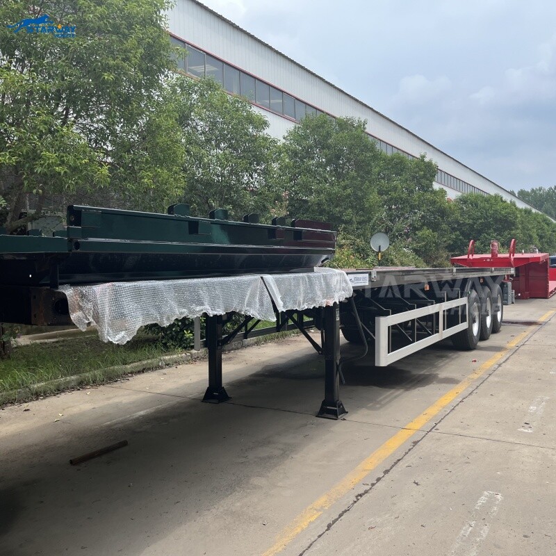 Semirremolque de plataforma de 3 ejes con piso de madera