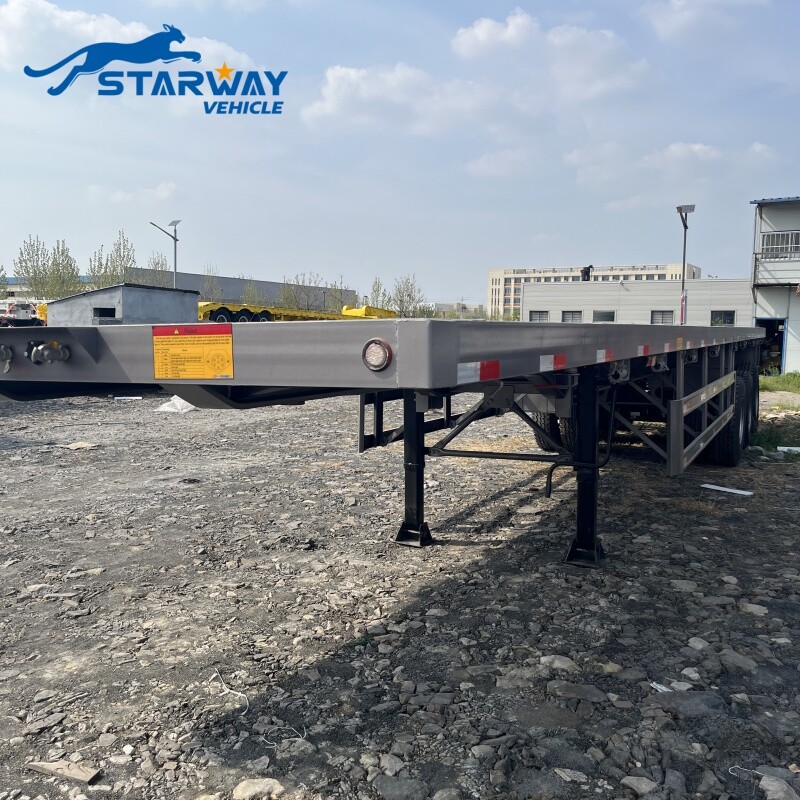 Tri-Axles 40ft & 20ft Flatbed Semirremolque Contenedor de Transporte