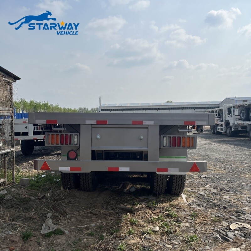 Tri-Axles 40ft & 20ft Flatbed Semirremolque Contenedor de Transporte