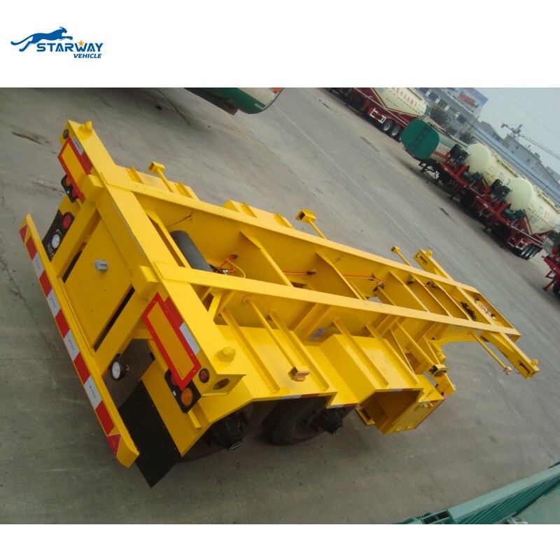 Nuevo diseño de 2 ejes de contenedores de 20 pies de remolque semirremolque esqueleto para la venta