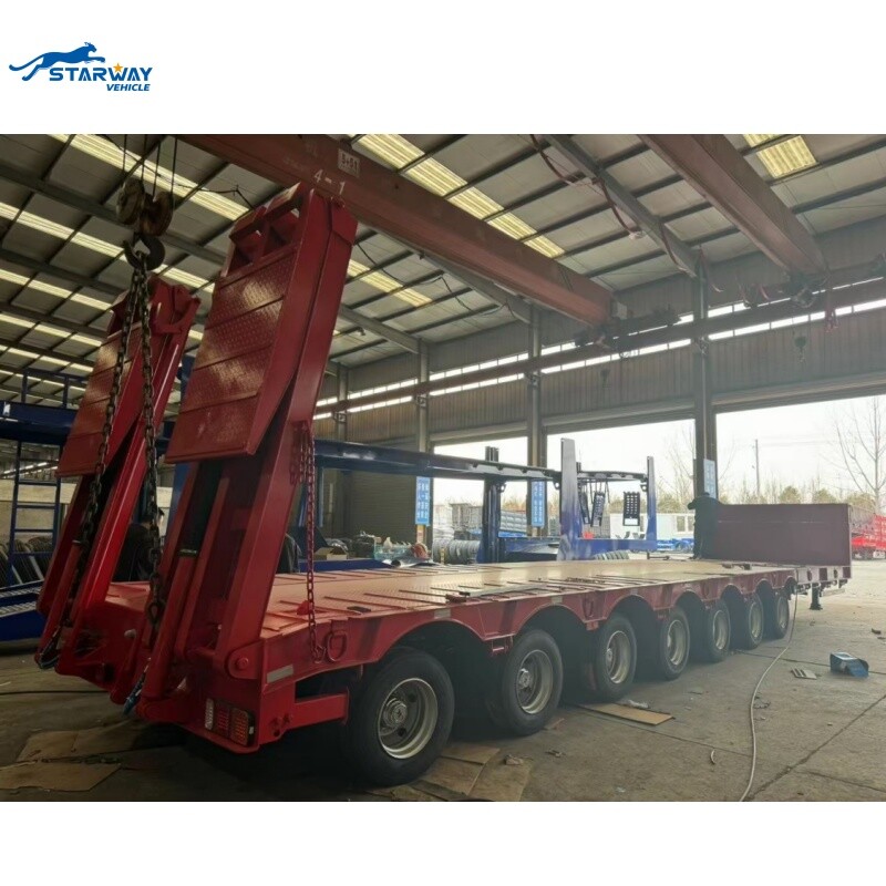 Remolque de plataforma baja de 7 ejes en venta