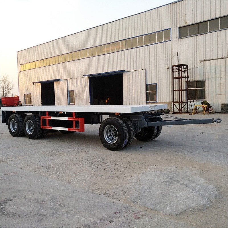 3 Ejes 20ft Flatbed remolque con lanza