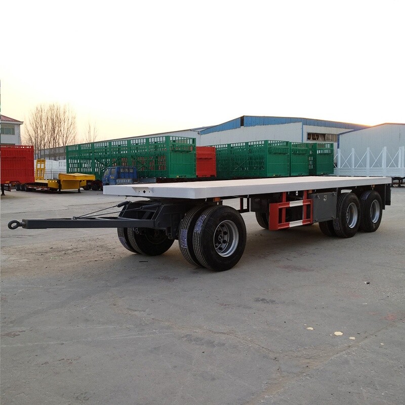 3 Ejes 20ft Flatbed remolque con lanza