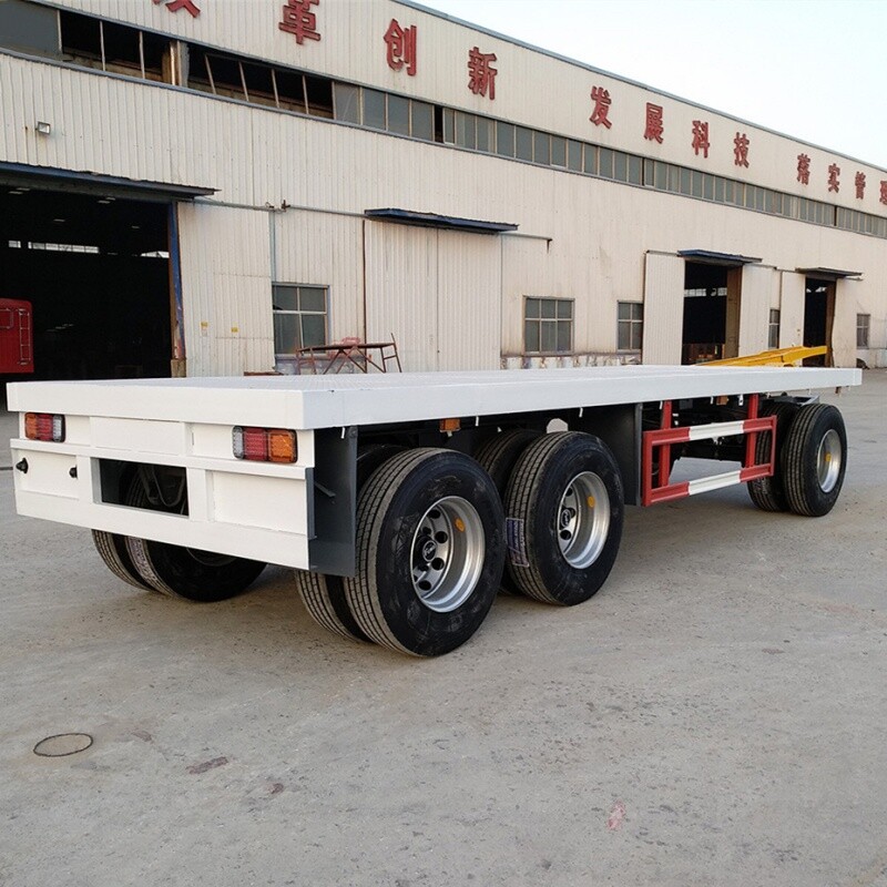 3 Ejes 20ft Flatbed remolque con lanza