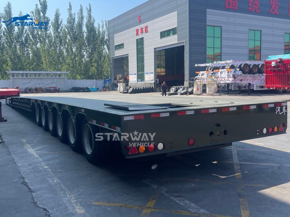 6 Axles foldable hydraulic gooseneck lowbed Semi trailer in Arabia Saudita