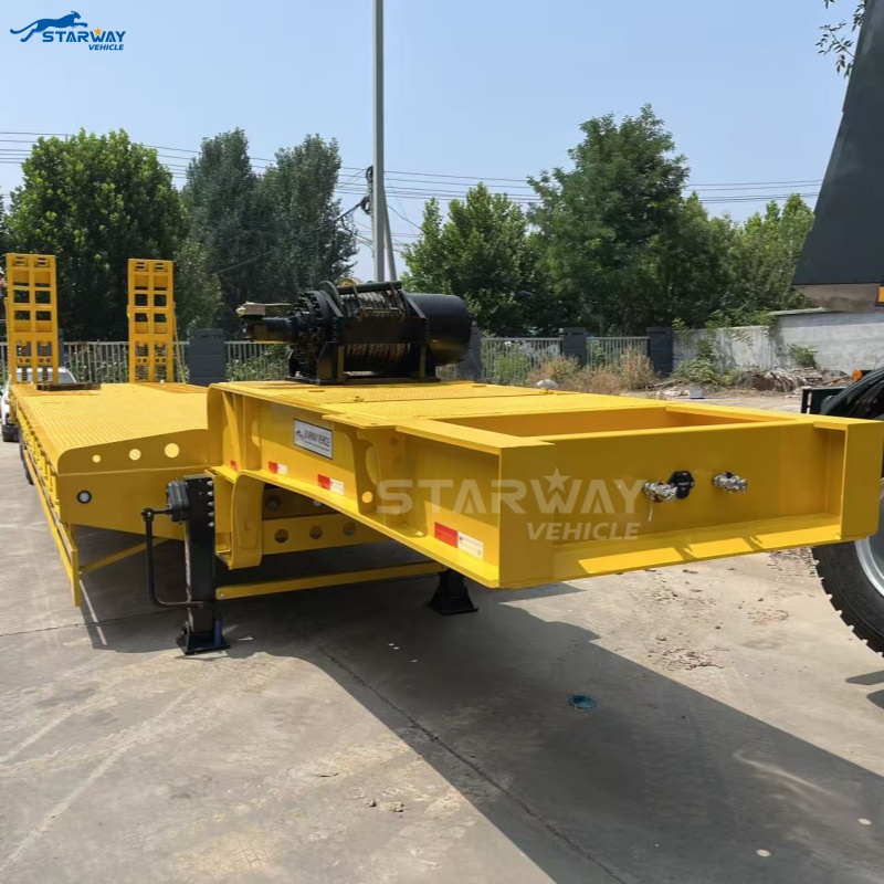 Remolque de plataforma baja Tri-eje de 16.5m