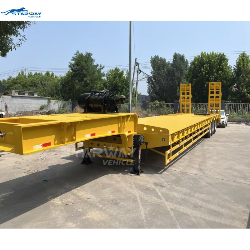 Remolque de plataforma baja Tri-eje de 16.5m