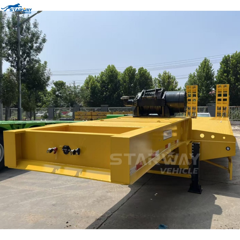 Remolque de plataforma baja Tri-eje de 16.5m