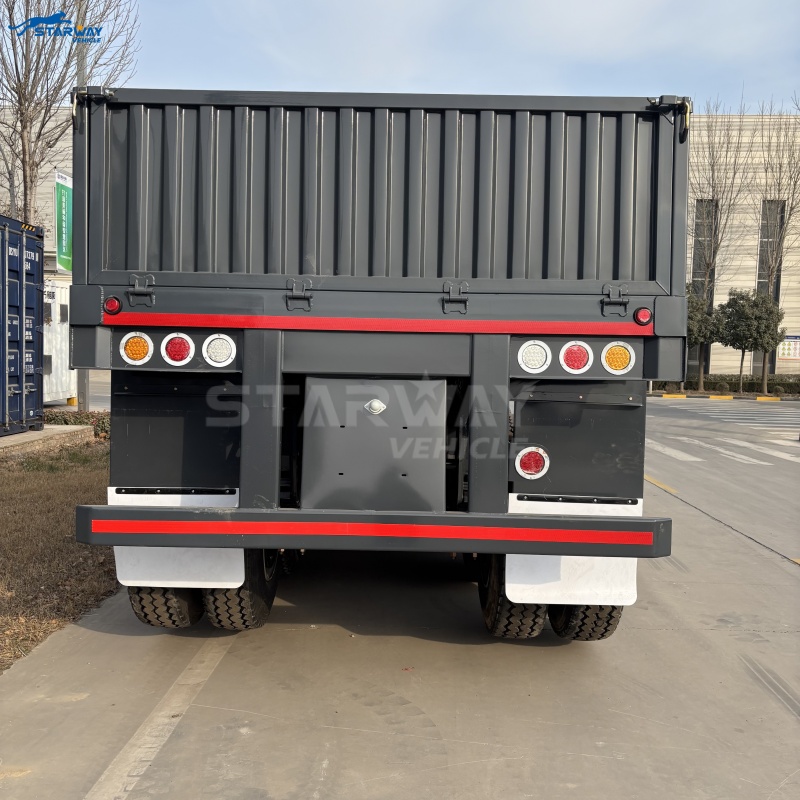 Remolque de pared lateral de 4 ejes para carga pesada