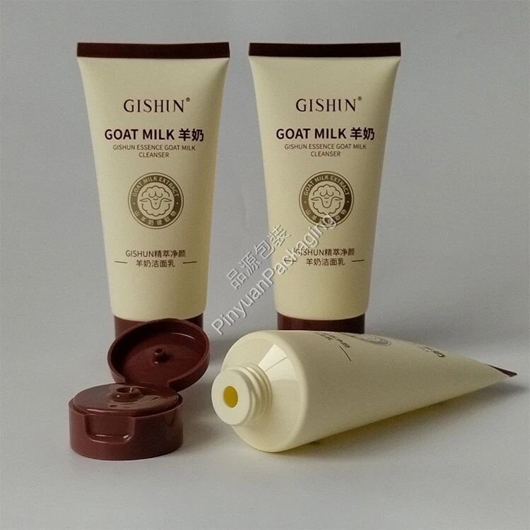 D45 120ml Facial Cleanser Cream PE Cosmetic Tube with Flip-top Cap