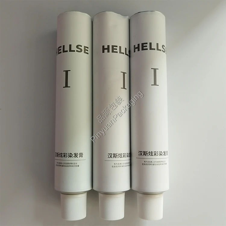 D35 120ml Hair Color Cream Pure Aluminum Cosmetic Tube with Striped Screw Cap