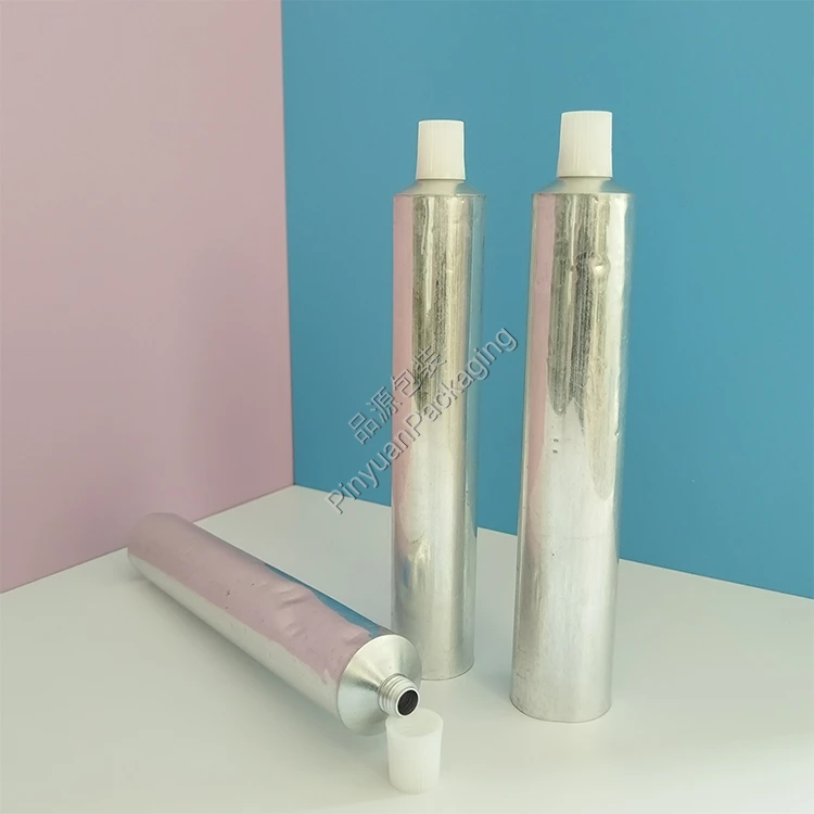 D30 100ml Hair Color Cream Pure Aluminum Cosmetic Tube with Striped Screw Cap
