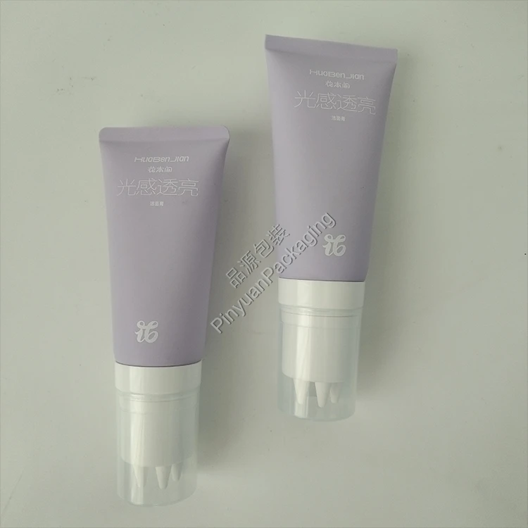D40 80g Facial Cleanser PE Cosmetic Tube with Multi-point Massage Applicator Cap