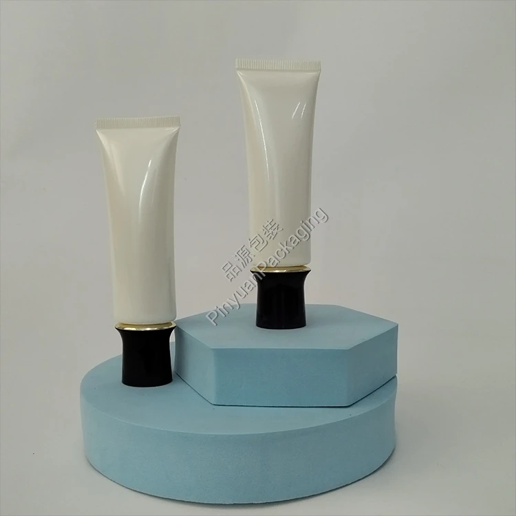 D30 60ml Skincare Lotion Pearlescent White PE Cosmetic Tube with Cute Screw Cap