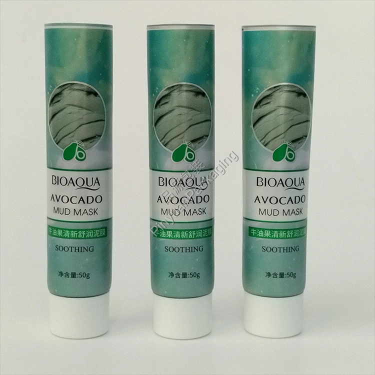 D30 50ml Face Mask Silver ABL Cosmetic Tube with White Screw Cap