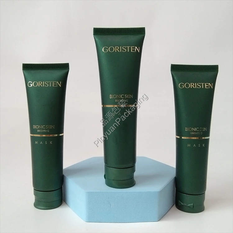 D30 50g Skin Mask PE Cosmetic Tube with Cute Green Flip-top Cap