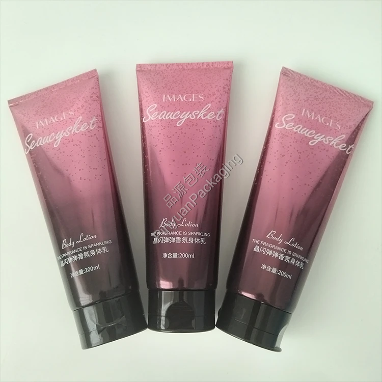 D50 200ml Body Lotion High-gloss ABL Gradient Cosmetic Tube with Black Flip-top Cap