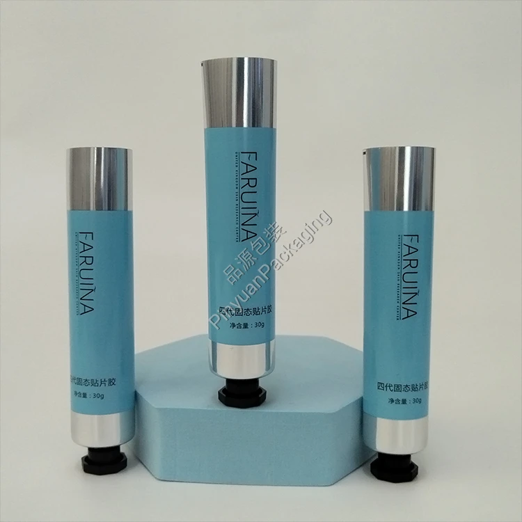 D25 30g Adhesive Patch Hand Cream ABL Cosmetic Tube with Black Octagonal Cap
