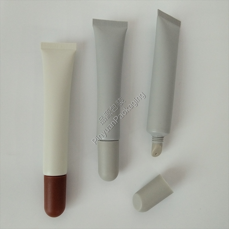 D19 20g Lip Balm Cream Light Grey PE Cosmetic Tube with Screw Cap D19 20g Lip Balm Cream Light Grey PE Cosmetic Tube with Screw Cap