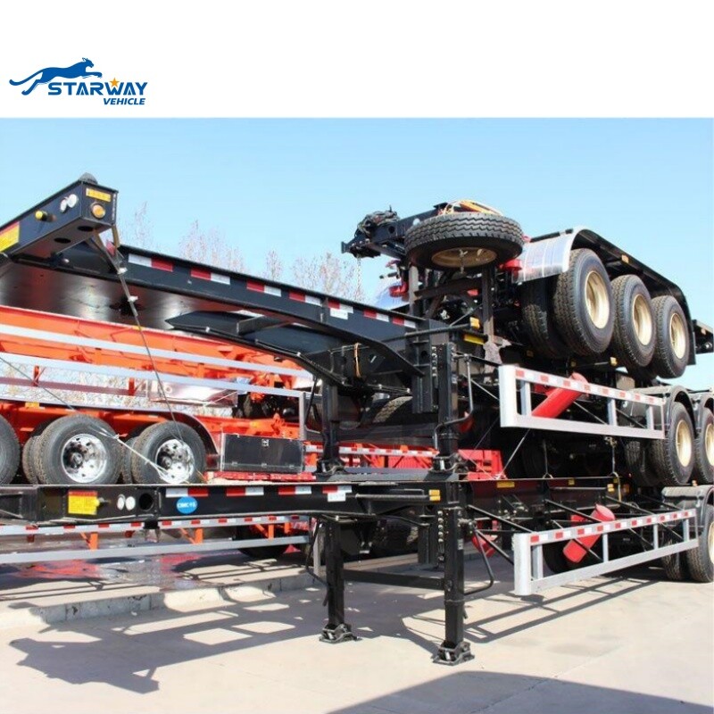40ft Gooseneck контейнерный скелетный полуприцеп для продажи