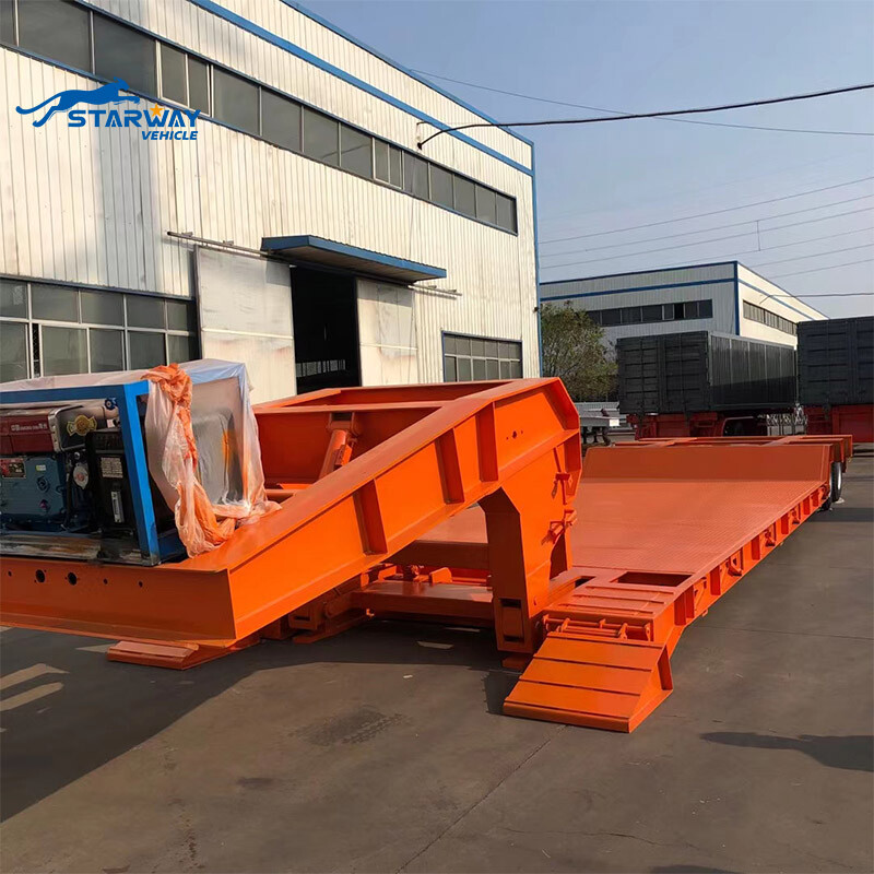 Съемный гусеничный 2 линии 4 оси низкорамный прицеп