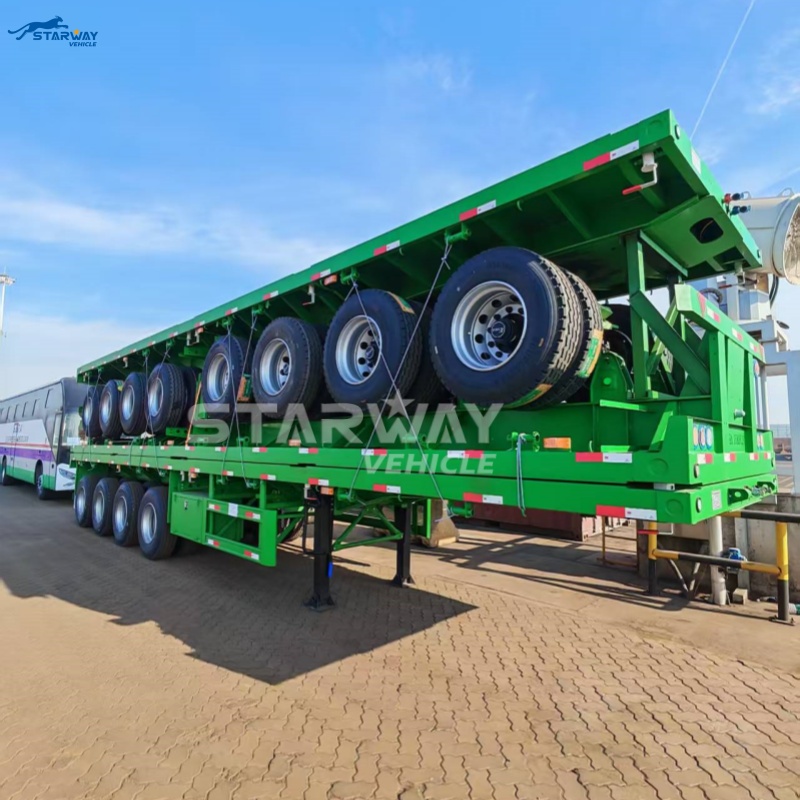 4-осевой 12,5-метровый полуприцеп с плоской платформой