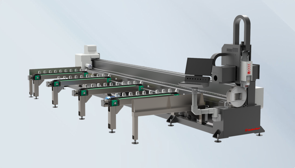 Труборезный станок Kalerbei серии L с боковым креплением и двойным патроном