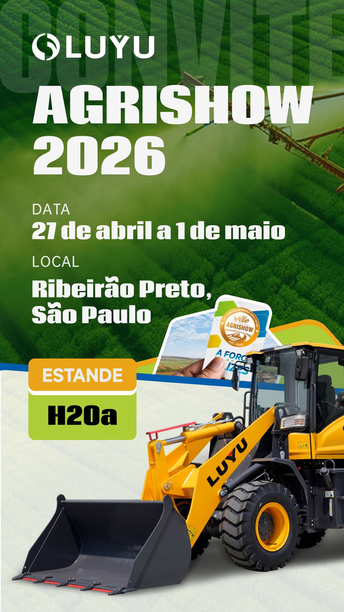 Приглашение LUYU на AGRISHOW 2026