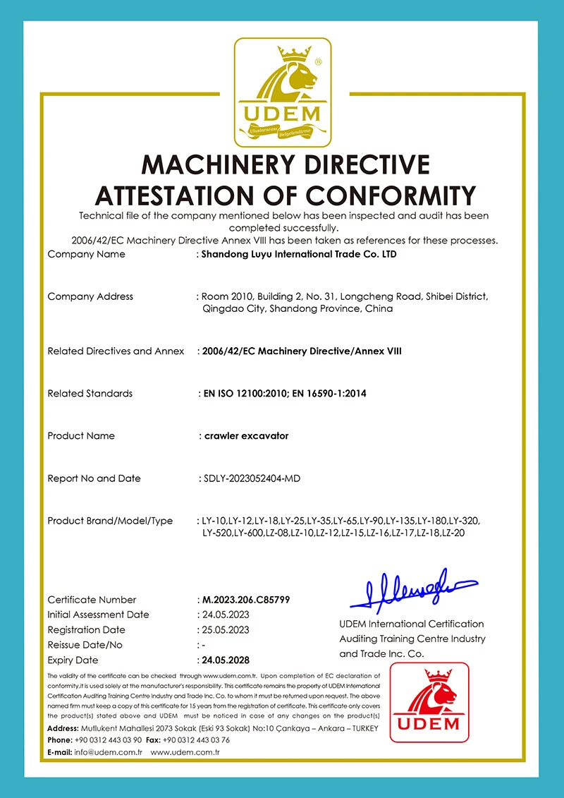Mini escavadeira com certificado CE e Euro V
