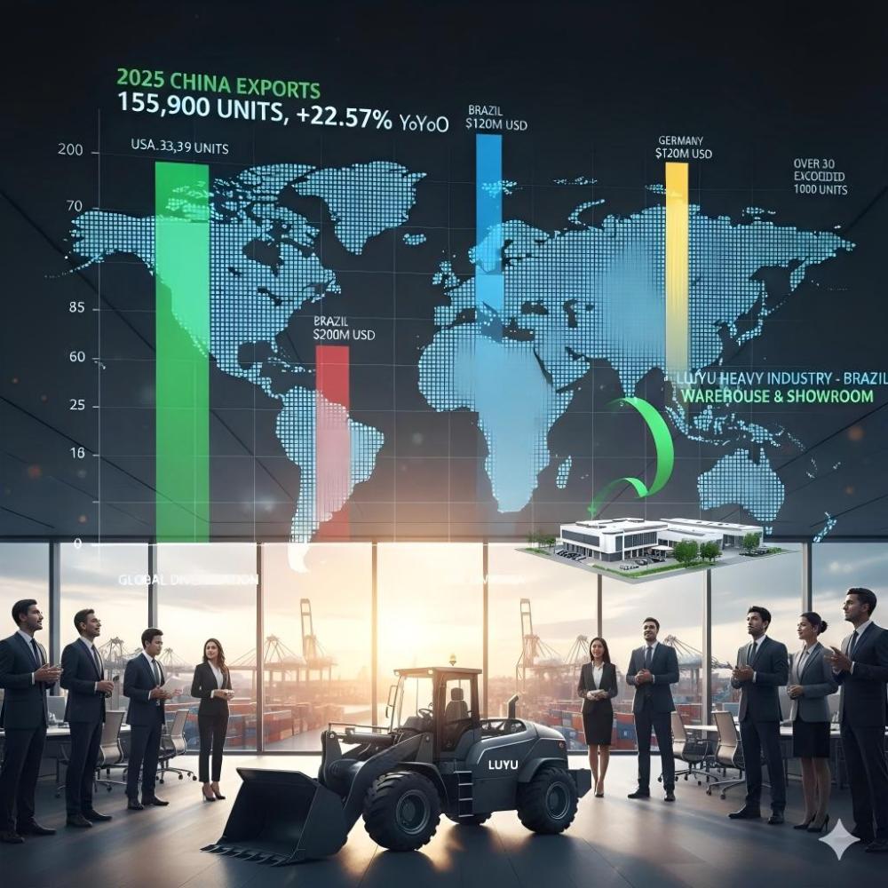 Las exportaciones chinas de cargadoras en 2025 alcanzan un récord histórico: cómo líderes especializados como Luyu Heavy Industry están redefiniendo la dinámica del mercado global