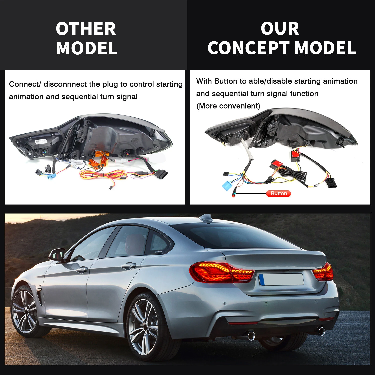 2013-2020 BMW 4 Series Concept Tail Light Red