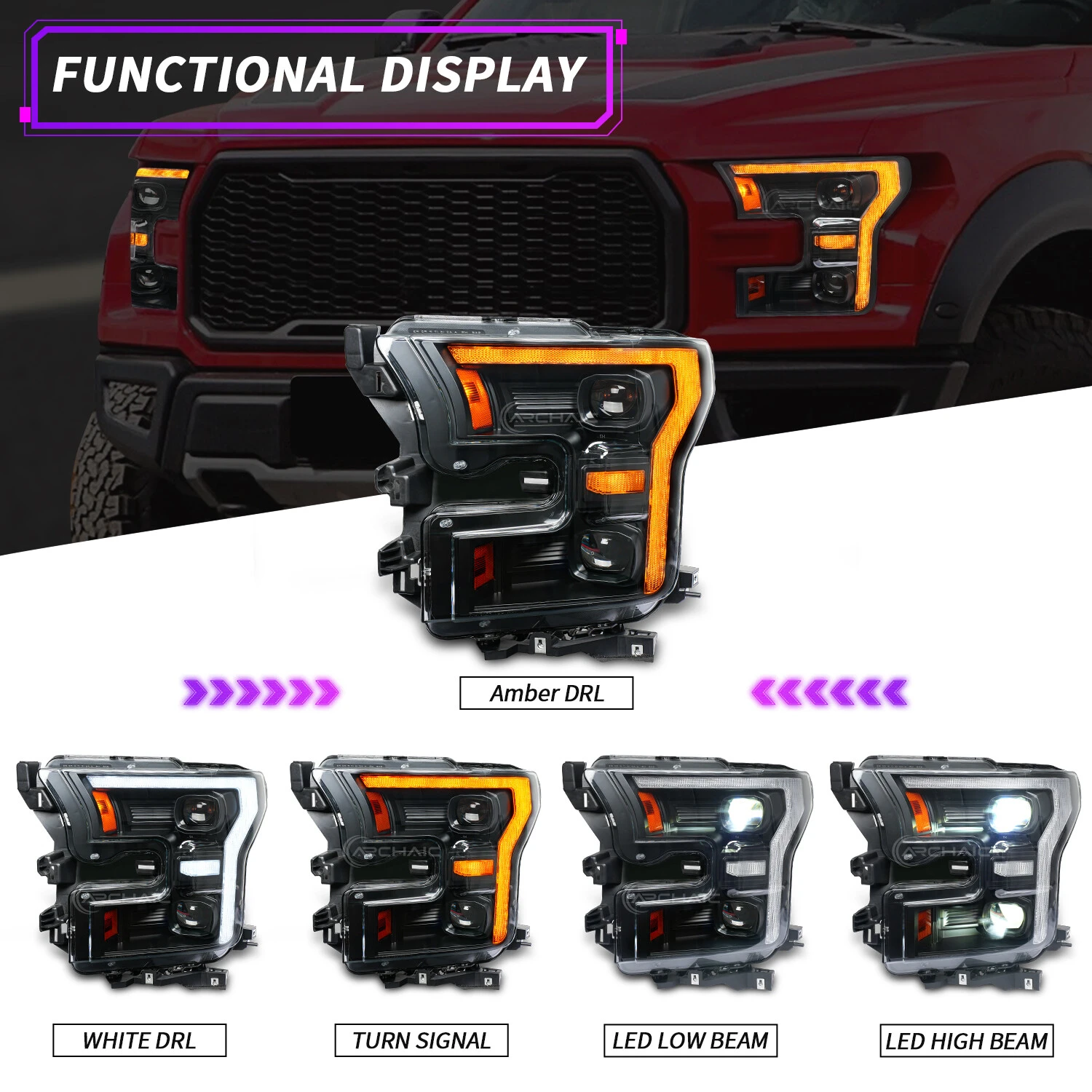 Ford F150 Headlight LHD 2015-2020 Full LED