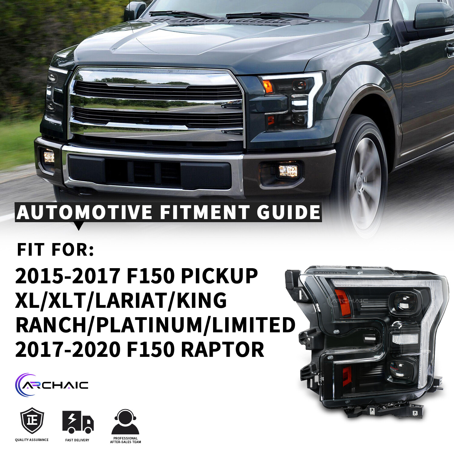 Ford F150 Headlight LHD 2015-2020 Full LED