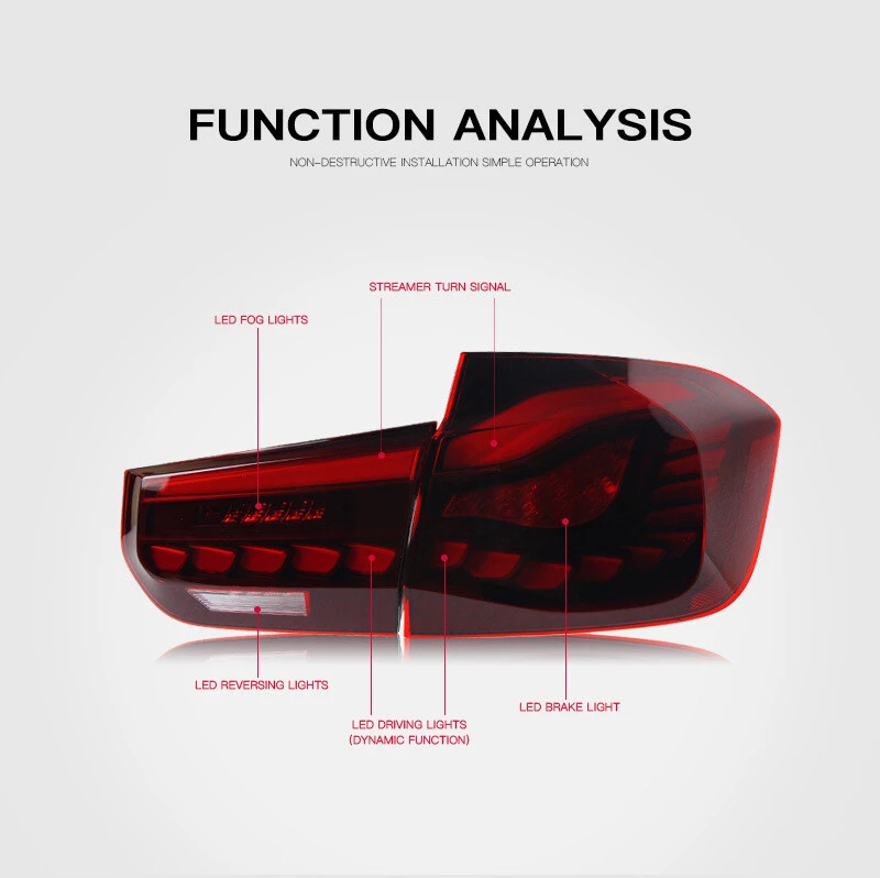 BMW  F30 13-17 18-20 tail lamp（Red lamp housing）