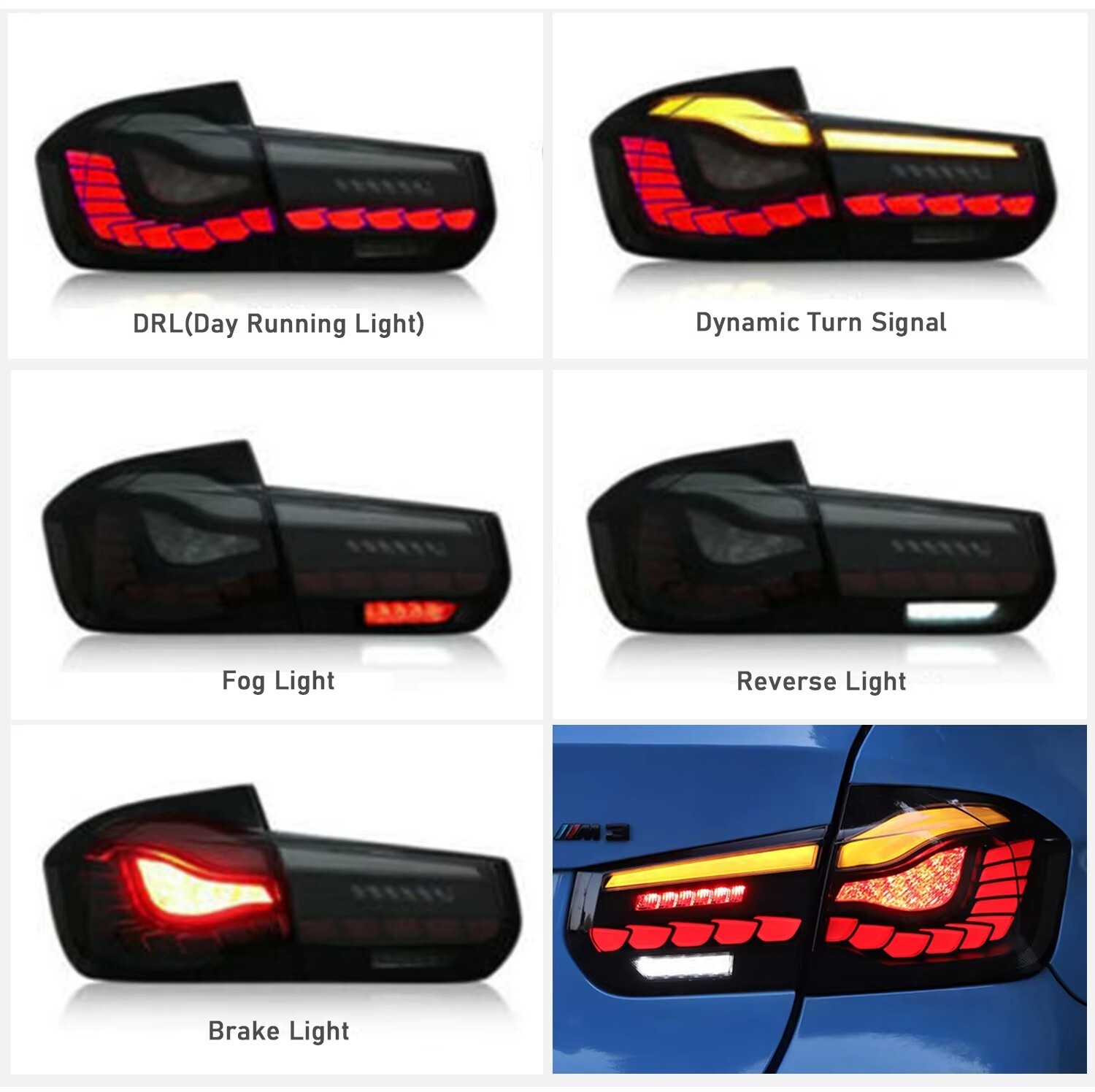 BMW F30 13-17 18-20 tail lamp（Smoked lamp housing）