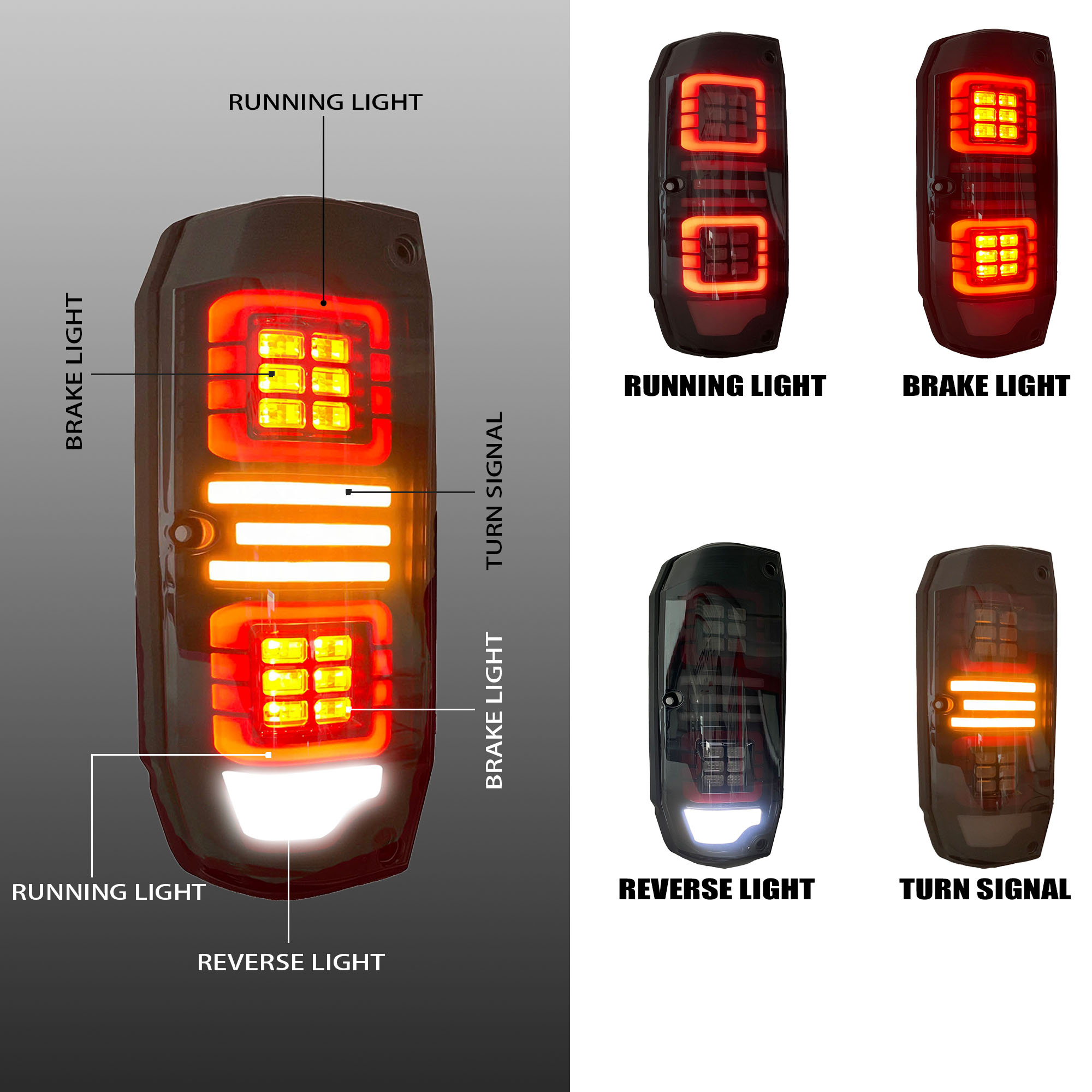Toyota land cruiser 76 tail lamp (smoke)