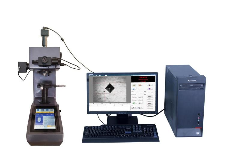 Testador de dureza Vickers de torre automática digital com tela sensível ao toque HVS-5/10/30/50AT-CCD com sistema de processamento de imagem