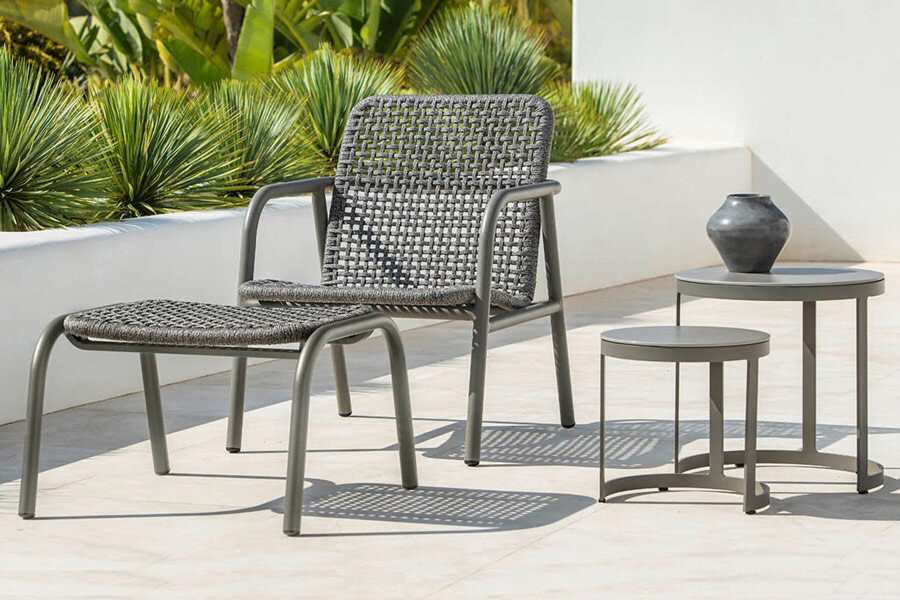 presidio-rope-in-quartz-grey presidio lounge chair and ottoman in quartz grey aluminum and woven rope