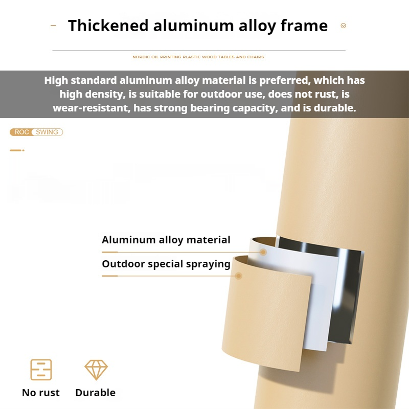 Aquila Plastic Wood Dining Table and Chair