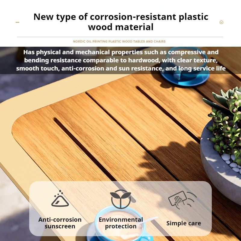 Aquila Plastic Wood Dining Table and Chair