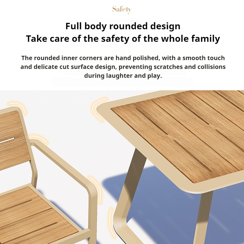 Aquila Plastic Wood Dining Table and Chair