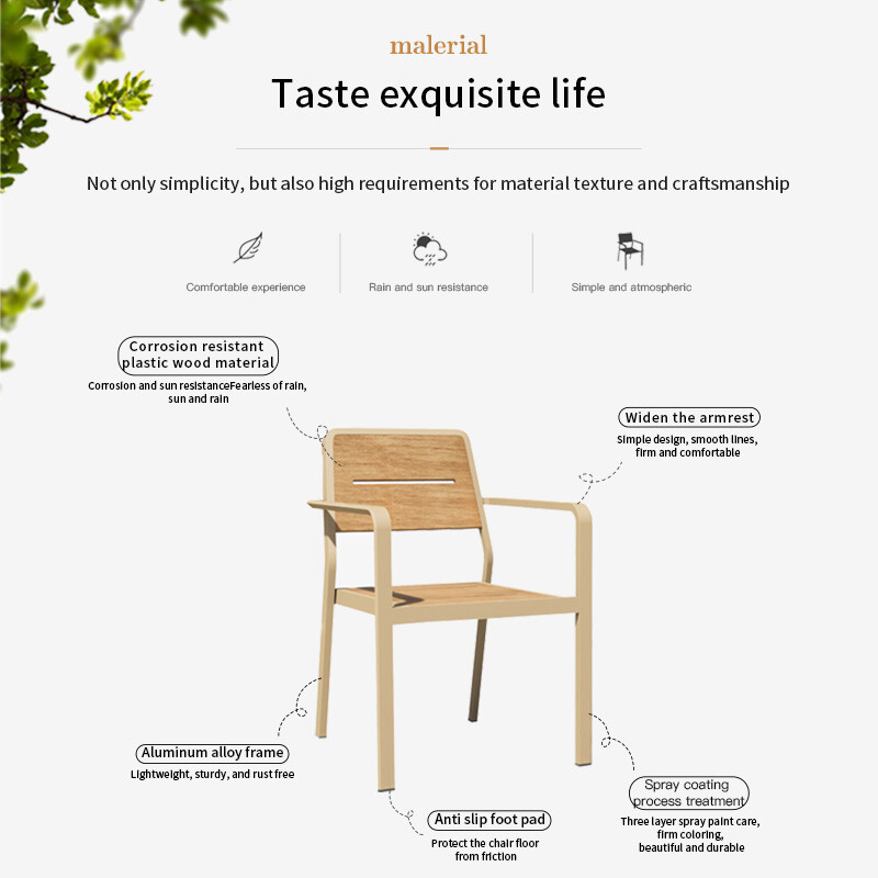 Aquila Plastic Wood Dining Table and Chair