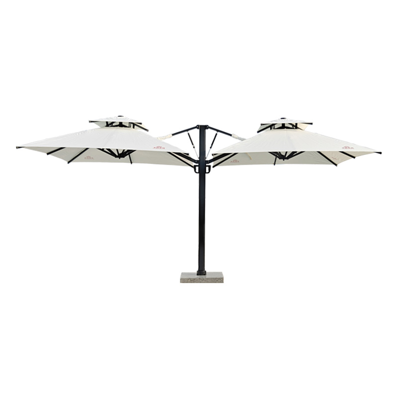 Flying in pairs, two headed umbrellas on both sides