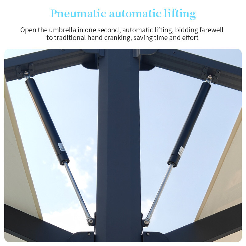 Flying in pairs, two headed umbrellas on both sides