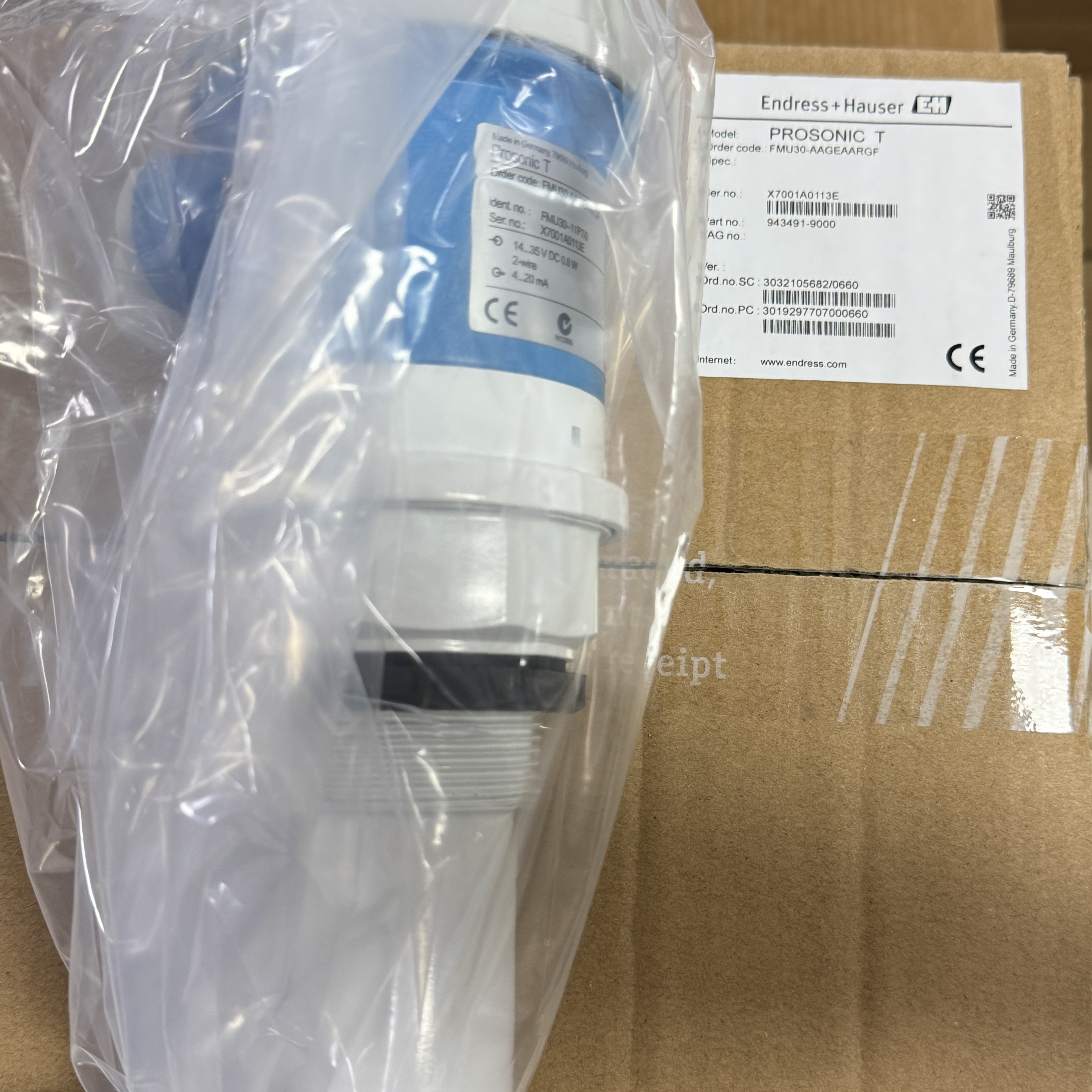 E+H FMU30 Radar Level Transmitter 4-20mA Output 24GHz Non-Contact Tank Level Sensor with HART Protocol