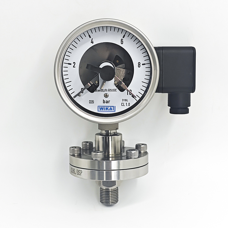 WIKA Bourdon tube pressure gauge with switch electrical contact stainless steel PSG23.100