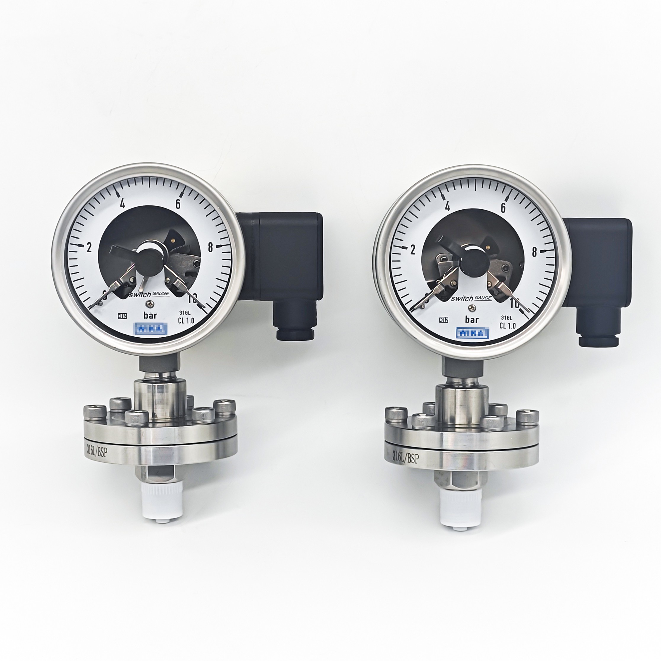 WIKA Bourdon tube pressure gauge with switch electrical contact stainless steel PSG23.100